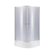 Душова кабіна Latwa SC80x80.SAT.MID.GR полукругла, скло тон. 4 мм + Душовий піддон KAPIELKA ST80x80x26, з панеллю Lidz