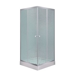 Lidz Wawel SC80x80.SAT.LOW.FR Душова кабіна квадратна, скло Frost 4 мм + Lidz Душовий піддон KAPIELKA ST80x80х14
