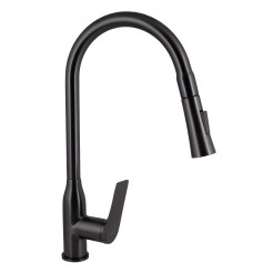 Змішувач для кухні Qtap Vlasta New з висувним виливом QTVLA344GMB45647 Gunmetal Black PVD Змішувач для кухні Qtap Vlasta New з висувним виливом QTVLA344GMB45647 Gunmetal Black PVD