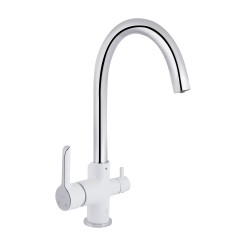 Кухонний змішувач Qtap Grand з підключенням для питної води Chrome/White QTGRA362CRW45668 Кухонний змішувач Qtap Grand з підключенням для питної води Chrome/White QTGRA362CRW45668