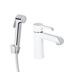 Змішувач для раковини Qtap Grand (з гігієнічним душем) QTGRA272CRW45671 Chrome/White Змішувач для раковини Qtap Grand (з гігієнічним душем) QTGRA272CRW45671 Chrome/White