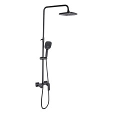 Душова система універсальна Qtap Gemini на три споживачі (з виливом) QTGEM111BLM45686 Black Matt