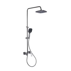 Душова система універсальна Qtap Gemini на три споживачі (з виливом) QTGEM111GMB45688 Gunmetal Black PVD