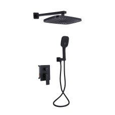 Душова система для душу Qtap Gemini прихованого монтажу на два споживачі QTGEM113BLM45697 Black Matt