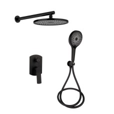 Душова система універсальна Qtap Slavonice прихованого монтажу на два споживачі QTSLA113BLM45900 Black Matt