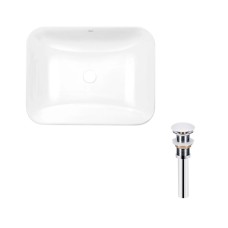 Комплект Qtap Scorpio: Раковина врізна прямокутна 510х390х145 мм White + Донний клапан PU02