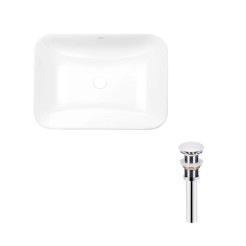 Комплект Qtap Scorpio: Раковина врізна прамокутна 615х390х150 мм White + Донний клапан PU02 Комплект Qtap Scorpio: Раковина врізна прамокутна 615х390х150 мм White + Донний клапан PU02