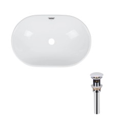 Комплект Qtap Leo: Раковина врізна овальна 590x400x170 мм White + Донний клапан PU02O Комплект Qtap Leo: Раковина врізна овальна 590x400x170 мм White + Донний клапан PU02O