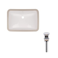 Комплект Qtap Stork: Раковина врізна прамокутна 535x365x190 мм White + Донний клапан PU02O