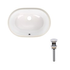 Комплект Qtap Stork: Раковина врізна овальна 570x390x210 мм White + Донний клапан PU02O