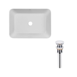 Комплект Qtap Virgo: Раковина накладна прамокутна 490х350х110 мм White + Донний клапан PU02 Комплект Qtap Virgo: Раковина накладна прамокутна 490х350х110 мм White + Донний клапан PU02