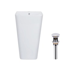 Комплект Qtap Tern: Раковина напольна моноблок 440х380х830 мм White + Донний клапан PU02O Комплект Qtap Tern: Раковина напольна моноблок 440х380х830 мм White + Донний клапан PU02O