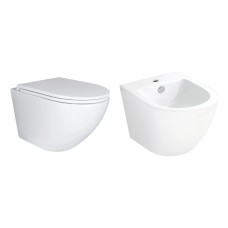 Комплект Qtap Robin 2 в 1: унітаз підвісний Ultra Quiet + біде підвісне Комплект Qtap Robin 2 в 1: унітаз підвісний Ultra Quiet + біде підвісне