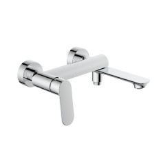 Змішувач для ванни Qtap Evia з поворотним виливом (з душовим гарнітуром) QTEVI260CRM47578 Chrome