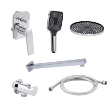 Комплект для душа Qtap Vlasta: Змішувач для душу QTVLA6028102NC+Душ. набір( QTHLA107CRM45787+QTRUC125CRM45954+QTTRU120CRM45926+QTCRMBH030+LDNIA09CRM35458)