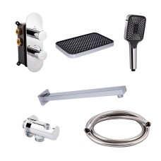 Комплект для душу Qtap Votice: Змішувач для душу QTVOT65T105OGC+Душ. набір(QTHLA107CRM45944+QTRUC125CRM45956+QTTRU120CRM45926+QTCRMBH030+LDNIA09CRM35459)
