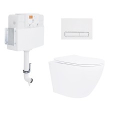 Готове рішення Qtap для ванної кімнати: Унітаз напольний Robin Ultra Quiet QT13223381AW + інсталяція QT0122490S+ клавіша QT0111M08V1384W