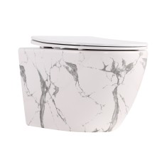 Унітаз підвісний Robin Ultra Quiet 490×365×325 мм, Marble, з сидінням Slim Duroplast / Soft-close / Quick Release QT13332381АSMR Qtap