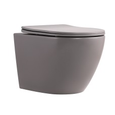 Унітаз підвісний Robin Ultra Quiet 490×365×325 мм, Stone Grey, з сидінням Slim Duroplast / Soft-close / Quick Release QT13332381АSSG Qtap