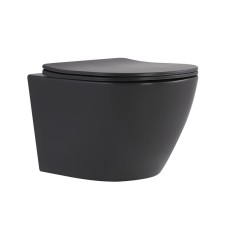 Унітаз підвісний Robin Ultra Quiet 490×365×325 мм, Anthracite, з сидінням Slim Duroplast / Soft-close / Quick Release QT13332381АSAN Qtap