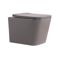 Унітаз підвісний Tern Ultra Quiet 490×365×325 мм, Stone Grey, з сидінням Slim Duroplast / Soft-close / Quick Release QT17332303ASSG Qtap