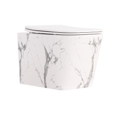 Унітаз підвісний Tern Ultra Quiet 490×365×325 мм, Marble, з сидінням Slim Duroplast / Soft-close / Quick Release QT17332303ASMR Qtap