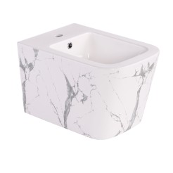 Біде підвісне Qtap Tern 520x350x330 мм, Marble QT17551303GMR Біде підвісне Qtap Tern 520x350x330 мм, Marble QT17551303GMR