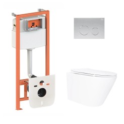 Готове рішення Qtap для ванної кімнати: підвісний унітаз Swan Ultra Quiet 520x360x320 + комплект інсталяції Nest 4 в 1 (кругла клавіша Satin) Готове рішення Qtap для ванної кімнати: підвісний унітаз Swan Ultra Quiet 520x360x320 + комплект інсталяції Nest 4 в 1 (кругла клавіша Satin)
