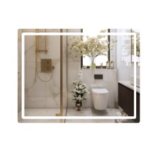 Дзеркало Qtap Mideya MI1) 1200х800 з LED-підсвічуванням Touch, з антизапотіванням, димером, рег. яскравості QT2078F12080