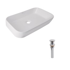 Комплект Qtap Scorpio: Раковина накладна 550x390x120 мм, White, прямокутна + Донний клапан Pop-up PU02