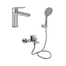 Акційний набір Qtap: Stenava New Змішувач для раковини QTSTE270CRM45535 Chrome + Stenava New Змішувач для ванни QTSTE259CRM45537 Chrome