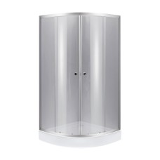 Lidz Набор: Душевая кабина Latwa SC90x90.SAT.LOW.DGR, полукруглая, стекло тонированное 4 мм + Душевой поддон Kapielka ST90x90x14