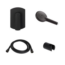 Акційний набір Qtap: Змішувач для душу Slavonice QTSLA267BLM45903+Лійка Rucni QTRUCA120O3KBB+Шланг Hadice QTHADPVCSQ160B+Тримач QT829910842854OB