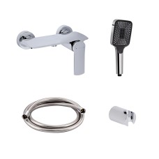 Акційний набір Qtap: Змішувач для душу Slavonice QTSLA266CRM45907+Лійка Rucni QTRUC125CRM45954+Шланг Hadice QTHADPVC160C+Тримач QTCRMA030