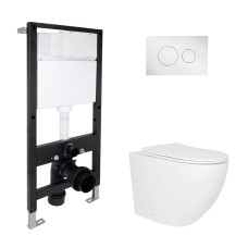 Готове рішення Qtap для ванної кімнати: підвісний унітаз Robin Ultra Quiet 520x365x365 + комплект інсталяції Standard (кругла клавіша Chrome) Готове рішення Qtap для ванної кімнати: підвісний унітаз Robin Ultra Quiet 520x365x365 + комплект інсталяції Standard (кругла клавіша Chrome)