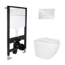 Готове рішення Qtap для ванної кімнати: підвісний унітаз Robin Ultra Quiet 520x365x365 + комплект інсталяції Standard (лінійна клавіша Chrome) Готове рішення Qtap для ванної кімнати: підвісний унітаз Robin Ultra Quiet 520x365x365 + комплект інсталяції Standard (лінійна клавіша Chrome)