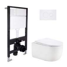 Готове рішення Qtap для ванної кімнати: підвісний унітаз Taurus Ultra Quiet 515x360x350 + комплект інсталяції Standard (кругла клавіша White) Готове рішення Qtap для ванної кімнати: підвісний унітаз Taurus Ultra Quiet 515x360x350 + комплект інсталяції Standard (кругла клавіша White)