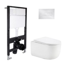 Готове рішення Qtap для ванної кімнати: підвісний унітаз Taurus Ultra Quiet 515x360x350 + комплект інсталяції Standard (лінійна клавіша Chrome) Готове рішення Qtap для ванної кімнати: підвісний унітаз Taurus Ultra Quiet 515x360x350 + комплект інсталяції Standard (лінійна клавіша Chrome)