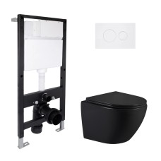 Готове рішення Qtap для ванної кімнати: підвісний унітаз Jay Ultra Quiet 485x360x320 + комплект інсталяції Standard (кругла клавіша White)