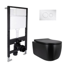 Готове рішення Qtap для ванної кімнати: підвісний унітаз Taurus Ultra Quiet 515x360x350 + комплект інсталяції Standard (кругла клавіша Chrome) Готове рішення Qtap для ванної кімнати: підвісний унітаз Taurus Ultra Quiet 515x360x350 + комплект інсталяції Standard (кругла клавіша Chrome)