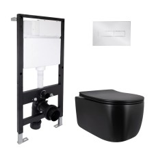 Готове рішення Qtap для ванної кімнати: підвісний унітаз Taurus Ultra Quiet 515x360x350 + комплект інсталяції Standard (лінійна клавіша Chrome) Готове рішення Qtap для ванної кімнати: підвісний унітаз Taurus Ultra Quiet 515x360x350 + комплект інсталяції Standard (лінійна клавіша Chrome)