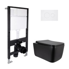 Готове рішення Qtap для ванної кімнати: підвісний унітаз Gemini Ultra Quiet 520x360x350 + комплект інсталяції Standard (кругла клавіша White)