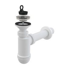 Сифон для умивальника AlcaPlast A41, нерж. решіт.,1 1/4х63