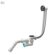 Сифон для ванни SoloPlast Р0210, сітка - нержавіюча сталь, пробка з дистанційним