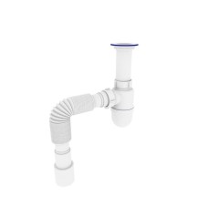 Сифон для кухонної мийки Kronoplast 1/2 з литим випуском Ø40 x 40/50 (SY11000043)