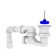 Сифон для ванни Kronoplast 1 1/2″, з ревізією та гнучкою трубкою Ø40 x 40/50 (SR14000033)