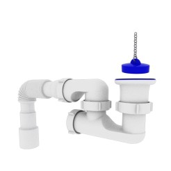 Сифон для ванни Kronoplast 1 1/2″, з ревізією та гнучкою трубкою Ø40 x 40/50 (SR14000033) Сифон для ванни Kronoplast 1 1/2″, з ревізією та гнучкою трубкою Ø40 x 40/50 (SR14000033)