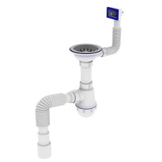 Сифон для кухонної мийки Kronoplast 40/50 з гнучким прямокутним переливом (SM27010343)