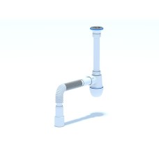Сифон для мийки ANI-plast C1015, 1 1/4 x 40 з гнучкою трубою 40 x 40/50