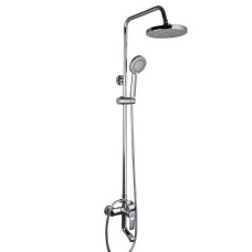 Душова система з верхнім душем Frap F2418, вилив, лійка 4 режими, хром